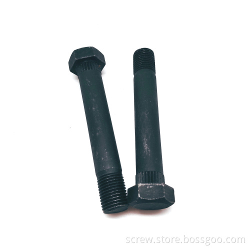 Carbon steel hex head ribbed neck bolt